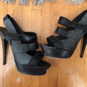 black leather YSL stilettos - size 40 (US 9-9.5)
